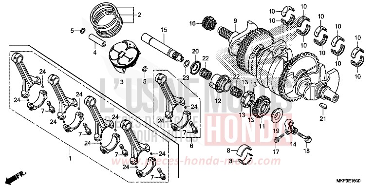 VILEBREQUIN/PISTON de CBR1000RR SP SP1 SP2 GRAND PRIX RED (R380X) 2018